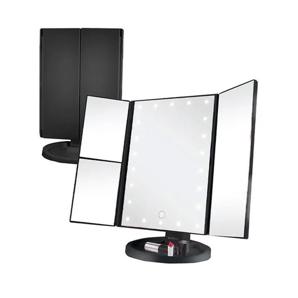 Other - VIVITAR Makeup Mirror with LED Light, Three-Sided Folding Vanity Mirror